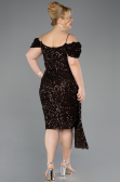 Robe De Invitation Grande Taille Midi Brun ABK2534
