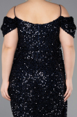 Robe De Invitation Grande Taille Midi Bleu Marine ABK2534