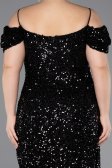 Robe De Invitation Grande Taille Midi Noir ABK2534