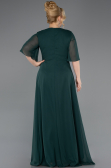 Robe de Soirée Grande Taille Longue Mousseline Émeraude ABU5613