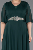 Robe de Soirée Grande Taille Longue Mousseline Émeraude ABU5613