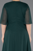 Robe de Soirée Grande Taille Longue Mousseline Émeraude ABU5613