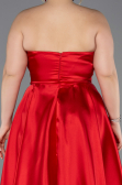 Robe de Soirée Grande Taille Longue Satin Rouge ABU5650