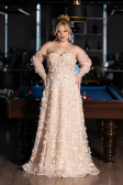 Robe De Fiançailles Grande Taille Longue Or ABU5660