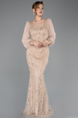 Robe de Soirée Longue Perlé Or ABU5695