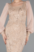 Robe de Soirée Longue Perlé Or ABU5695