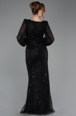 Robe de Soirée Longue Perlé Noir ABU5695