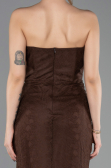 Robe de Soirée Longue Dantelle Brun ABU5717