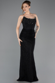 Robe de Soirée Longue Dantelle Noir ABU5717