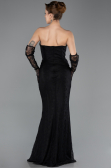 Robe de Soirée Longue Dantelle Noir ABU5717