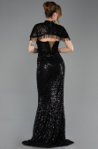 Robe Queue de Poisson Longue Perlé Noir ABU5697