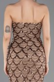 Robe de Soirée Longue Squameuse Cuivre ABU5701