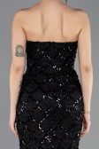 Robe de Soirée Longue Squameuse Noir ABU5701