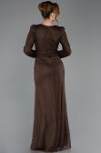 Robe de Soirée Longue Dantelle Brun ABU5720