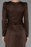 Robe de Soirée Longue Dantelle Brun ABU5720
