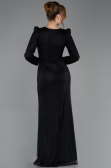 Robe de Soirée Longue Dantelle Noir ABU5720