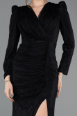 Robe de Soirée Longue Dantelle Noir ABU5720