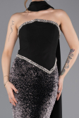 Robe Queue de Poisson Longue Squameuse Noir ABU5703