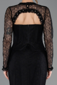 Robe Queue de Poisson Longue Dantelle Noir ABU5725
