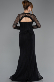 Robe Queue de Poisson Longue Dantelle Noir ABU5725
