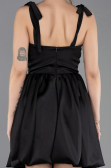 Robe de Soirée Courte Satin Noir ABK2536