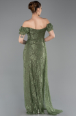 Robe de Soirée Longue Dantelle Kaki ABU5728