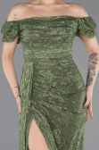 Robe de Soirée Longue Dantelle Kaki ABU5728