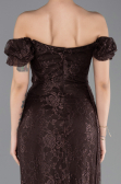 Robe de Soirée Longue Dantelle Brun ABU5728