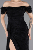 Robe de Soirée Longue Dantelle Noir ABU5728