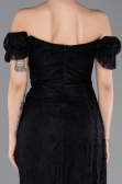 Robe de Soirée Longue Dantelle Noir ABU5728