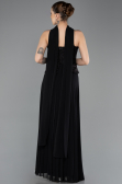 Robe de Soirée Longue Mousseline Noir ABU5715