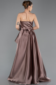 Robe De Soirée Satin Longue Cuivre ABU4561