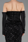 Robe de Soirée Longue Squameuse Noir ABU5732