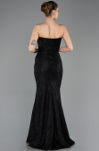 Robe de Soirée Longue Dantelle Noir ABU5678