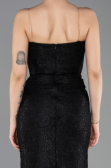 Robe de Soirée Longue Dantelle Noir ABU5678