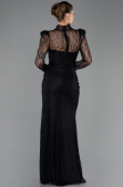 Robe de Soirée Longue Dantelle Noir ABU5700