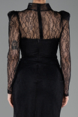 Robe de Soirée Longue Dantelle Noir ABU5700