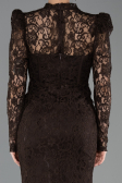 Robe de Soirée Longue Dantelle Brun ABU5734