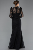 Robe de Soirée Longue Dantelle Noir ABU5734