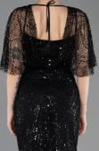 Robe de Soirée Longue Perlé Noir ABU5718