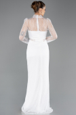 Robe de Soirée Longue Dantelle Blanc ABU5736