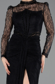 Robe de Soirée Longue Dantelle Noir ABU5736