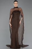 Robe de Soirée Longue Dantelle Brun ABU5739