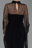 Robe de Soirée Longue Dantelle Noir ABU5739