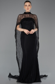 Robe de Soirée Longue Dantelle Noir ABU5739