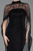 Robe de Soirée Longue Dantelle Noir ABU5739