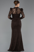 Robe de Soirée Longue Dantelle Brun ABU5734