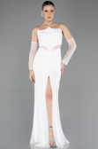 Robe de Soirée Longue Dantelle Blanc ABU5736