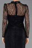 Robe de Soirée Longue Dantelle Noir ABU5736