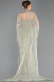 Robe de Soirée Longue Dantelle Menthe ABU5739